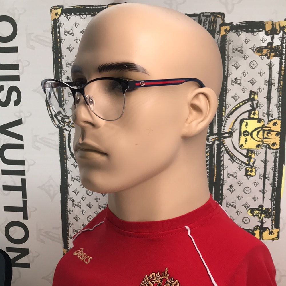 New Authentic Gucci Black Eyeglasses for Men GG0718o 006 - Picture 1 of 13